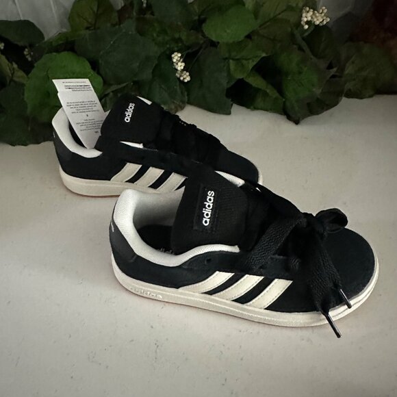 Adidas Grand Court 00s K Tennis Shoes 12K Black & White Unisex - Picture 2 of 8